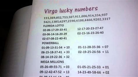 Virgo Lucky Lottery Numbers .